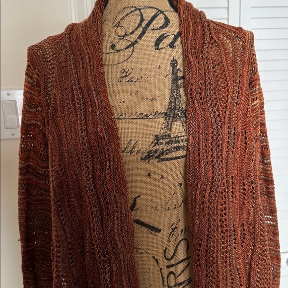 Open-Front Rust Sweater - Picture 2 of 4